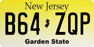 NJ license plate B64ZQP