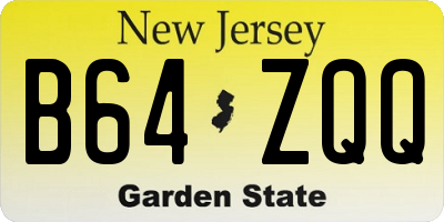 NJ license plate B64ZQQ