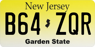 NJ license plate B64ZQR