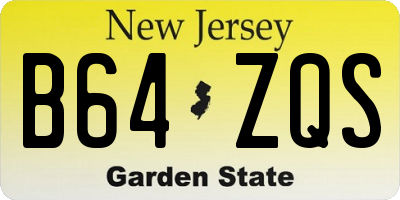 NJ license plate B64ZQS