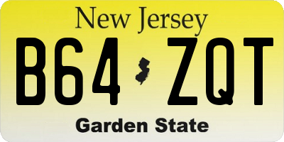 NJ license plate B64ZQT