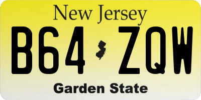 NJ license plate B64ZQW