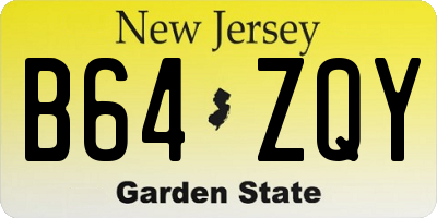 NJ license plate B64ZQY