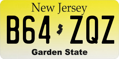 NJ license plate B64ZQZ
