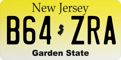 NJ license plate B64ZRA