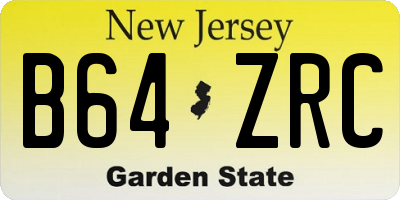 NJ license plate B64ZRC