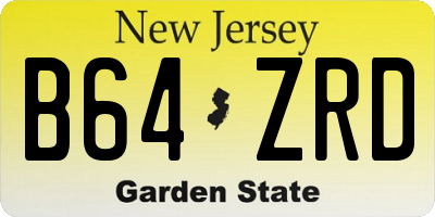 NJ license plate B64ZRD