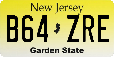 NJ license plate B64ZRE