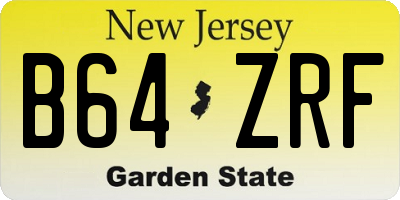 NJ license plate B64ZRF