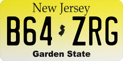 NJ license plate B64ZRG
