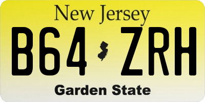 NJ license plate B64ZRH