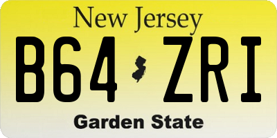 NJ license plate B64ZRI