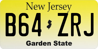 NJ license plate B64ZRJ