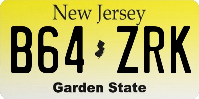 NJ license plate B64ZRK