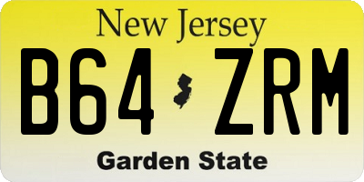 NJ license plate B64ZRM