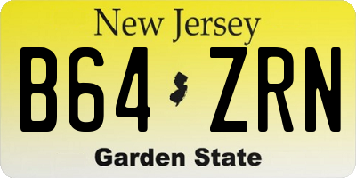 NJ license plate B64ZRN