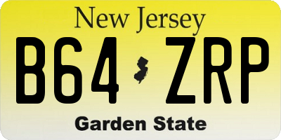 NJ license plate B64ZRP