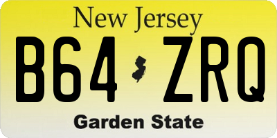 NJ license plate B64ZRQ