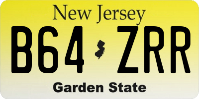 NJ license plate B64ZRR