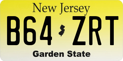 NJ license plate B64ZRT