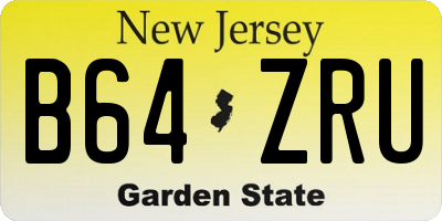 NJ license plate B64ZRU