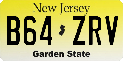 NJ license plate B64ZRV
