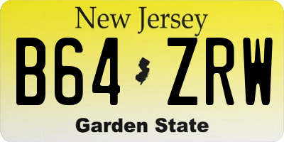 NJ license plate B64ZRW