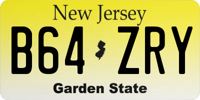 NJ license plate B64ZRY