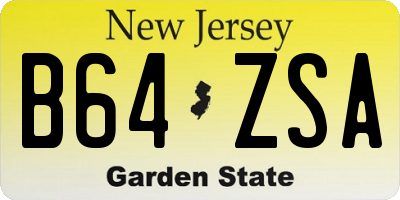 NJ license plate B64ZSA