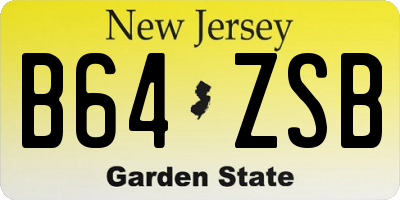 NJ license plate B64ZSB