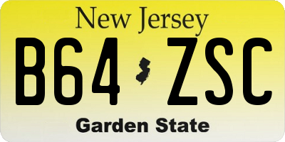 NJ license plate B64ZSC