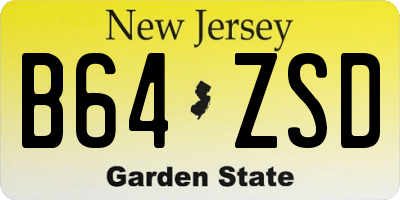 NJ license plate B64ZSD