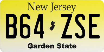 NJ license plate B64ZSE