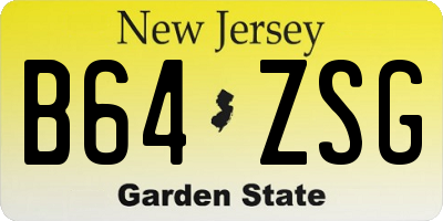 NJ license plate B64ZSG