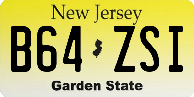 NJ license plate B64ZSI