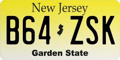 NJ license plate B64ZSK