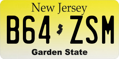 NJ license plate B64ZSM