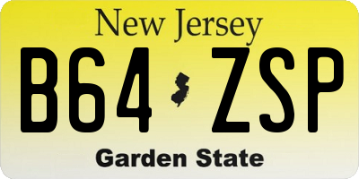 NJ license plate B64ZSP