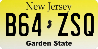 NJ license plate B64ZSQ