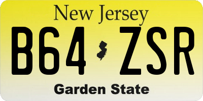 NJ license plate B64ZSR