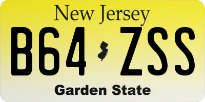 NJ license plate B64ZSS