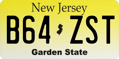 NJ license plate B64ZST