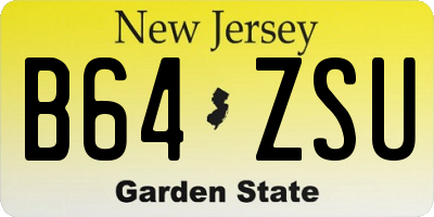 NJ license plate B64ZSU