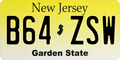 NJ license plate B64ZSW