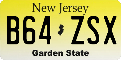 NJ license plate B64ZSX