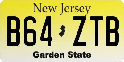 NJ license plate B64ZTB