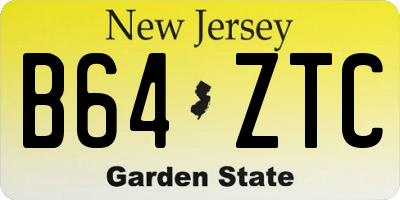NJ license plate B64ZTC