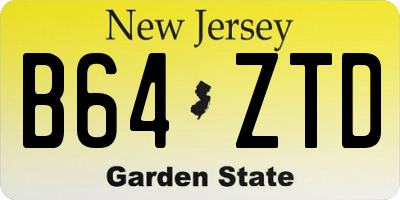 NJ license plate B64ZTD