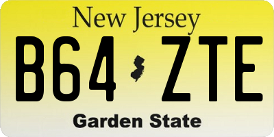 NJ license plate B64ZTE