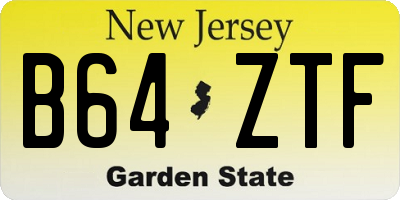 NJ license plate B64ZTF